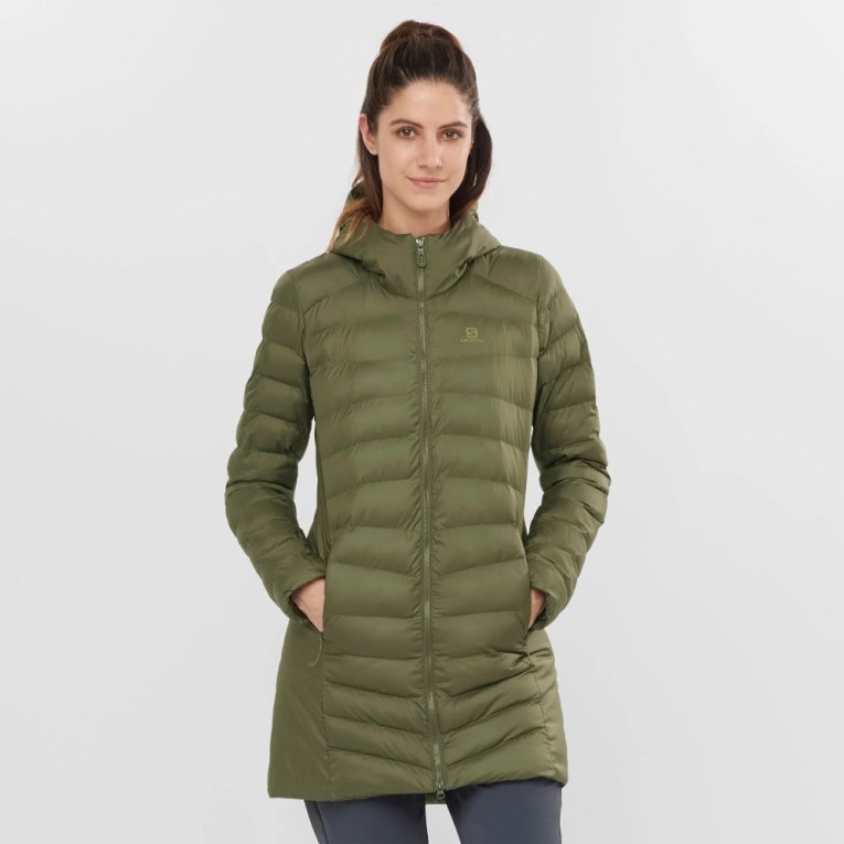 Jaquetas Isoladas Salomon Essential Xwarm Long Feminino Verde Oliva | PT Z97621